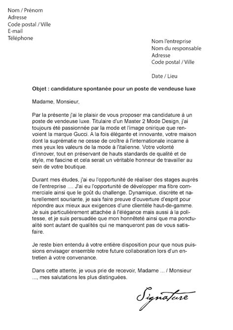 lettre de motivation luxe